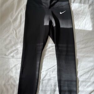 Nike Kids Black Leggings with White Swoosh